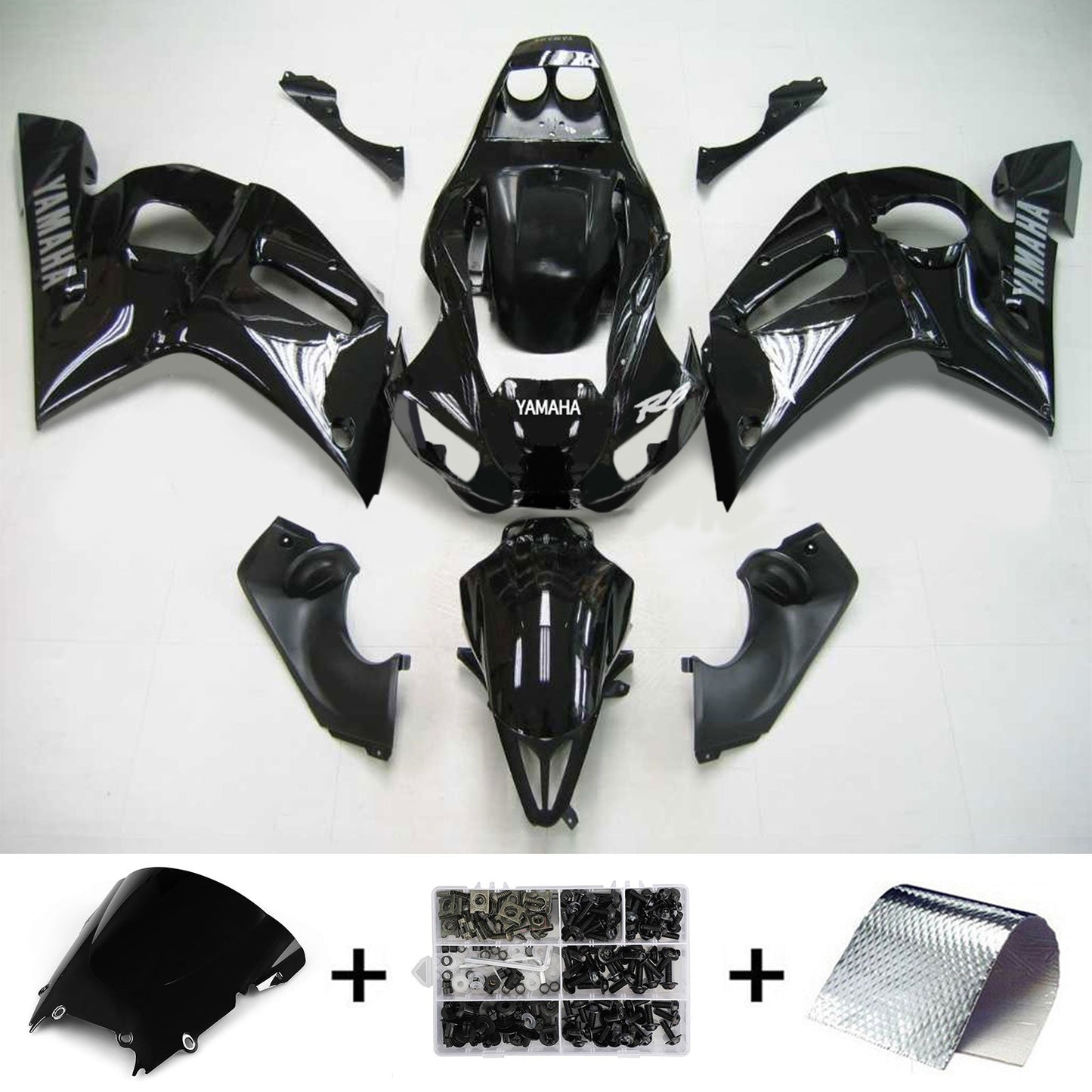 Amotopart Yamaha 1998-2002 YZF 600 R6 Kit di rivestimento nero