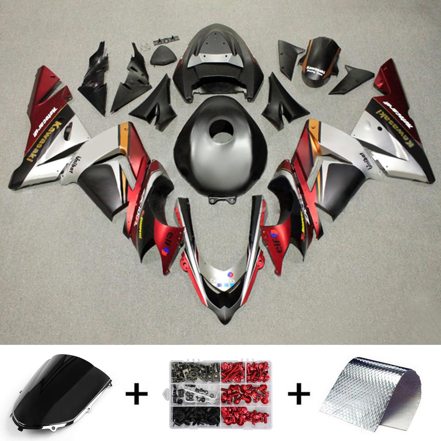 Amotopart Kawasaki ZX10R 2004-2005 Kit carena Carrozzeria Plastica ABS