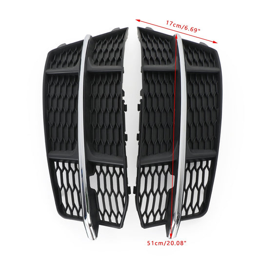 Paraurti anteriore griglia inferiore griglia per Audi A6 C7 S-Line 2016-2018 nero cromato generico