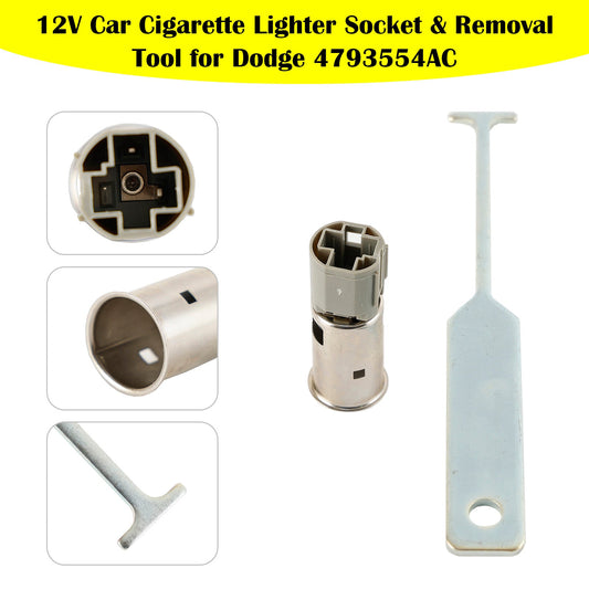 Presa accendisigari per auto da 12 V e strumento di rimozione per Dodge 4793554AC