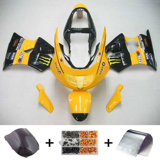 Amotopart Kawasaki ZX6R 1998-1999 kit fax giallo e nero