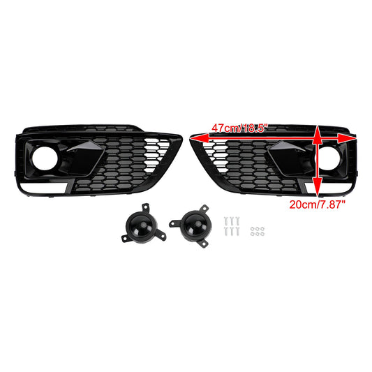 2018-2020 Audi Q5 SQ5 RSQ5 Coperchio griglie fendinebbia a nido d"ape anteriore Nero