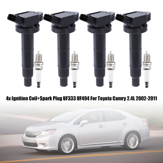 2001-2003 Toyota RAV4 L4 2.0L 4x bobina di accensione + candela UF333 UF494