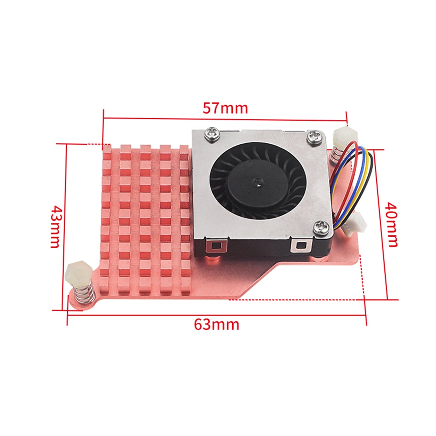 5a ventola del radiatore Raspberry pi5 Ventola di raffreddamento del ventilatore del dissipatore di calore in materiale di rame puro