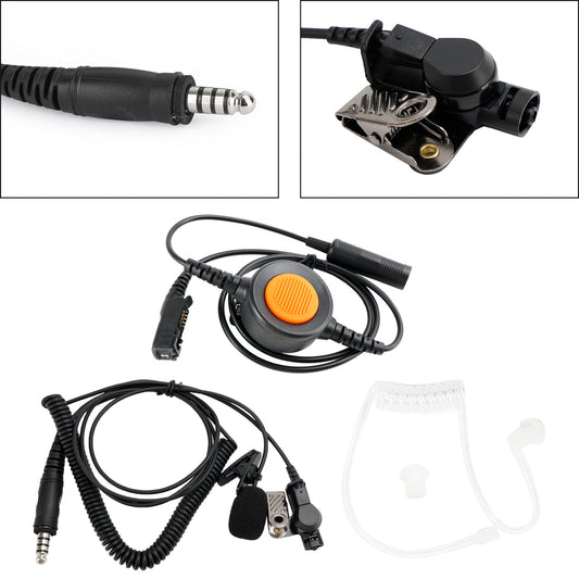 Cuffia a tubo trasparente 7.1-A3 con microfono a 6 pin U94 PTT per E8600/8608/8268