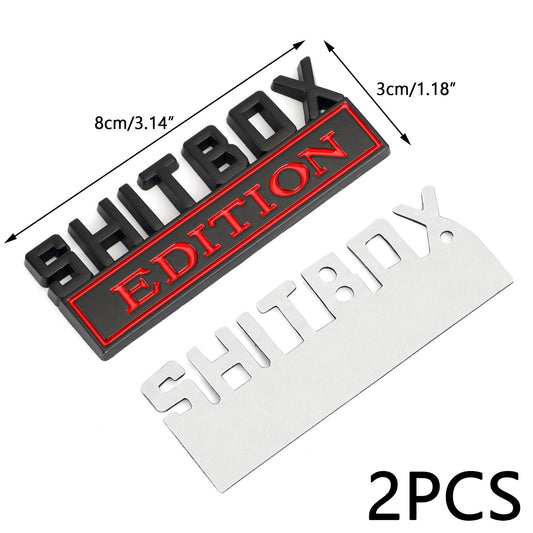 2pc Shitbox Edition Emblem Decal Badge Adesivi per Ford Chevr Car Truck #D Generico