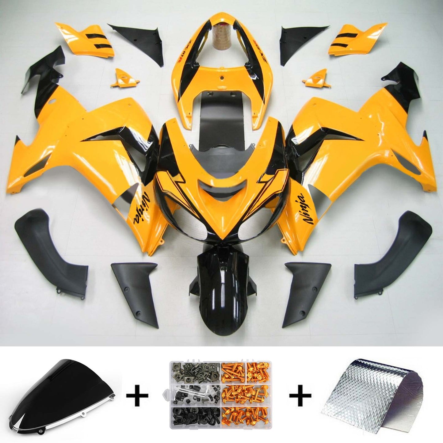 Amotopart Kawasaki ZX10R 2006-2007 kit di rivestimento giallo