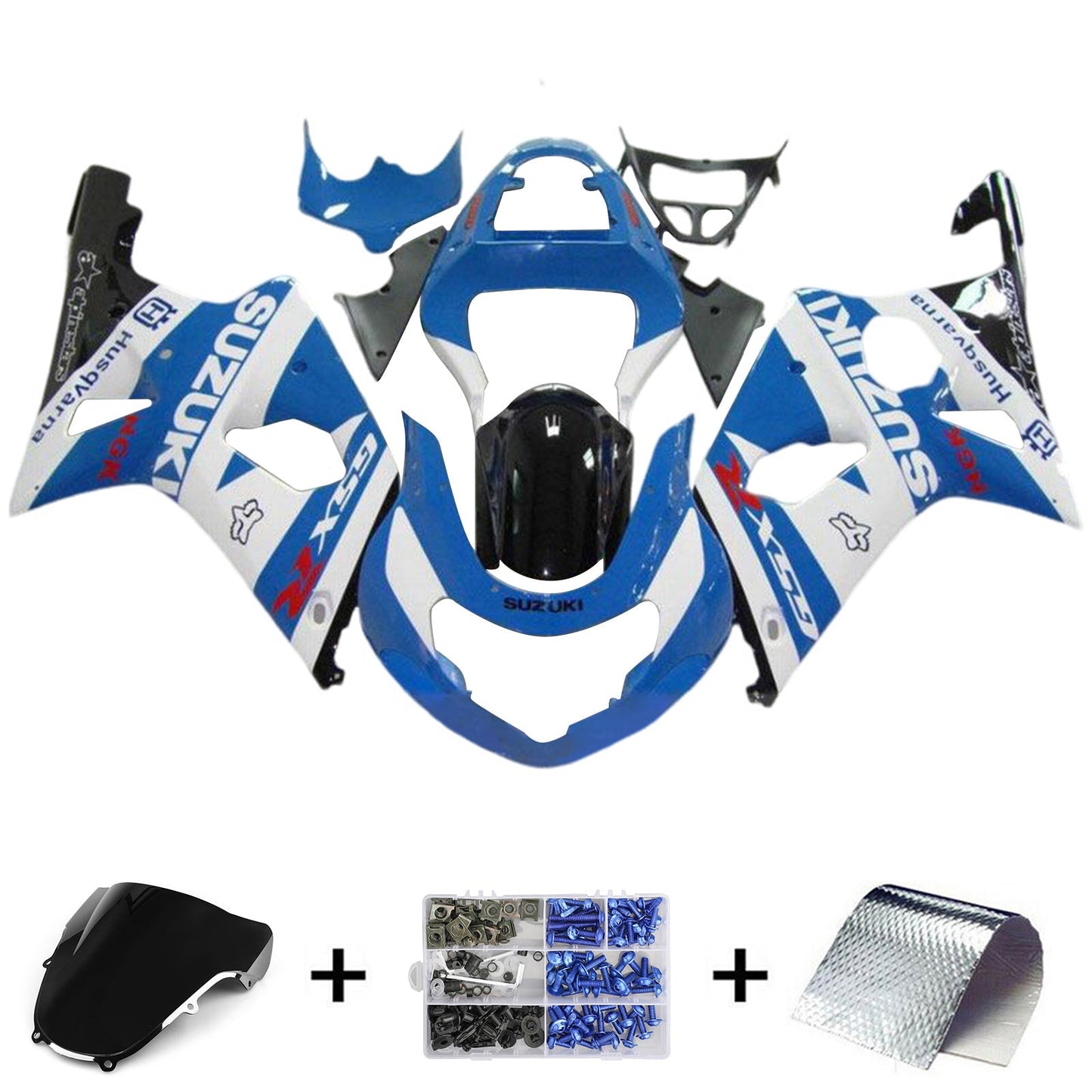 Amotopart Suzuki GSXR1000 2000-2002 K1 K2 Kit carena Carrozzeria Plastica ABS