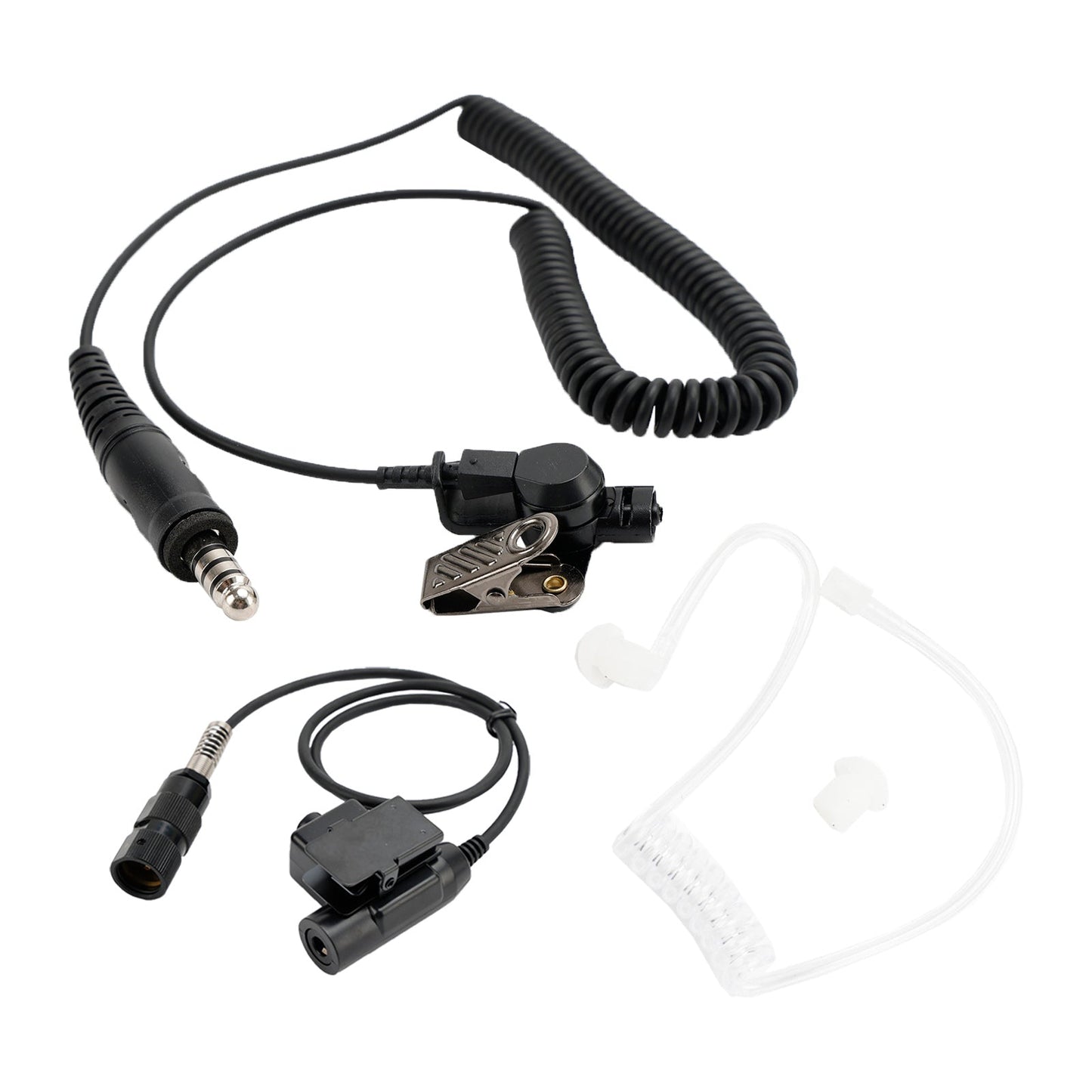 Per PRC148 PRC152 U329 6 pin U94 PTT 7.1-A3 Cuffia singola con tubo trasparente