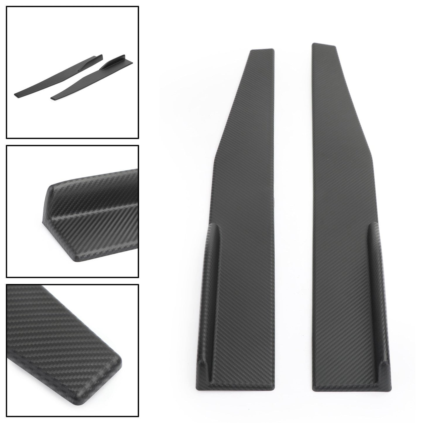 Coppia 86 cm auto in fibra di carbonio minigonne laterali Rocker Splitter diffusore Winglet Wings generico