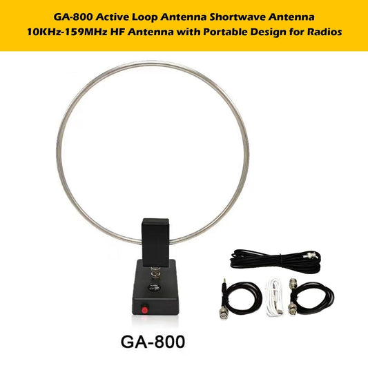 GA-800 Antenna ad anello attiva Antenna a onde corte Antenna HF da 10 KHz-159 MHz per radio