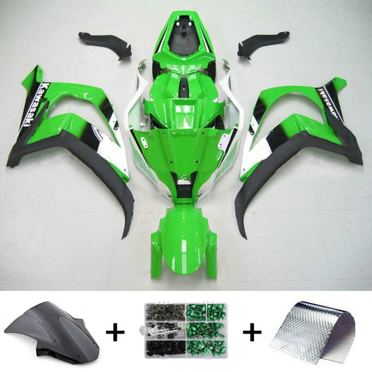 Amotopart Kawasaki ZX10R 2011-2015 Kit di paura nero verde