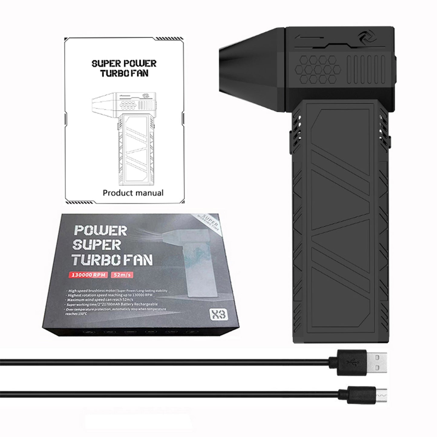 130000 RPM Turbo Blower Jet Fan Violento Turbofan Motore Brushless Ricaricabile
