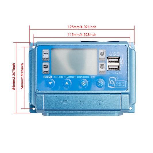 Caricatore regolatore di carica solare APP Bluetooth 30A/40A/50A/60A MPPT 12V-60V Oro