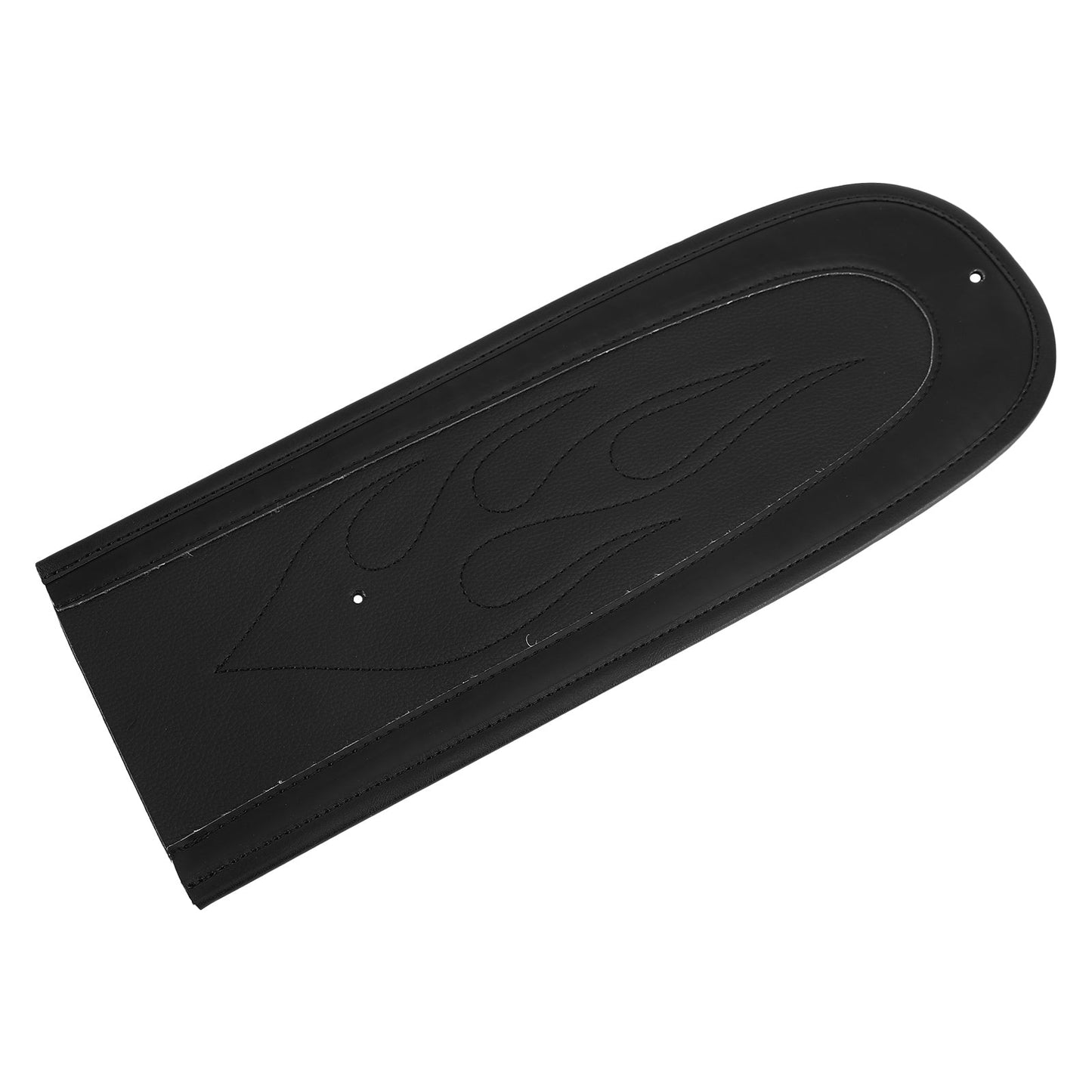 Bavaglino parafango per sedile posteriore in pelle PU con cuciture a fiamma nera adatto per Dyna Super Glide Generico