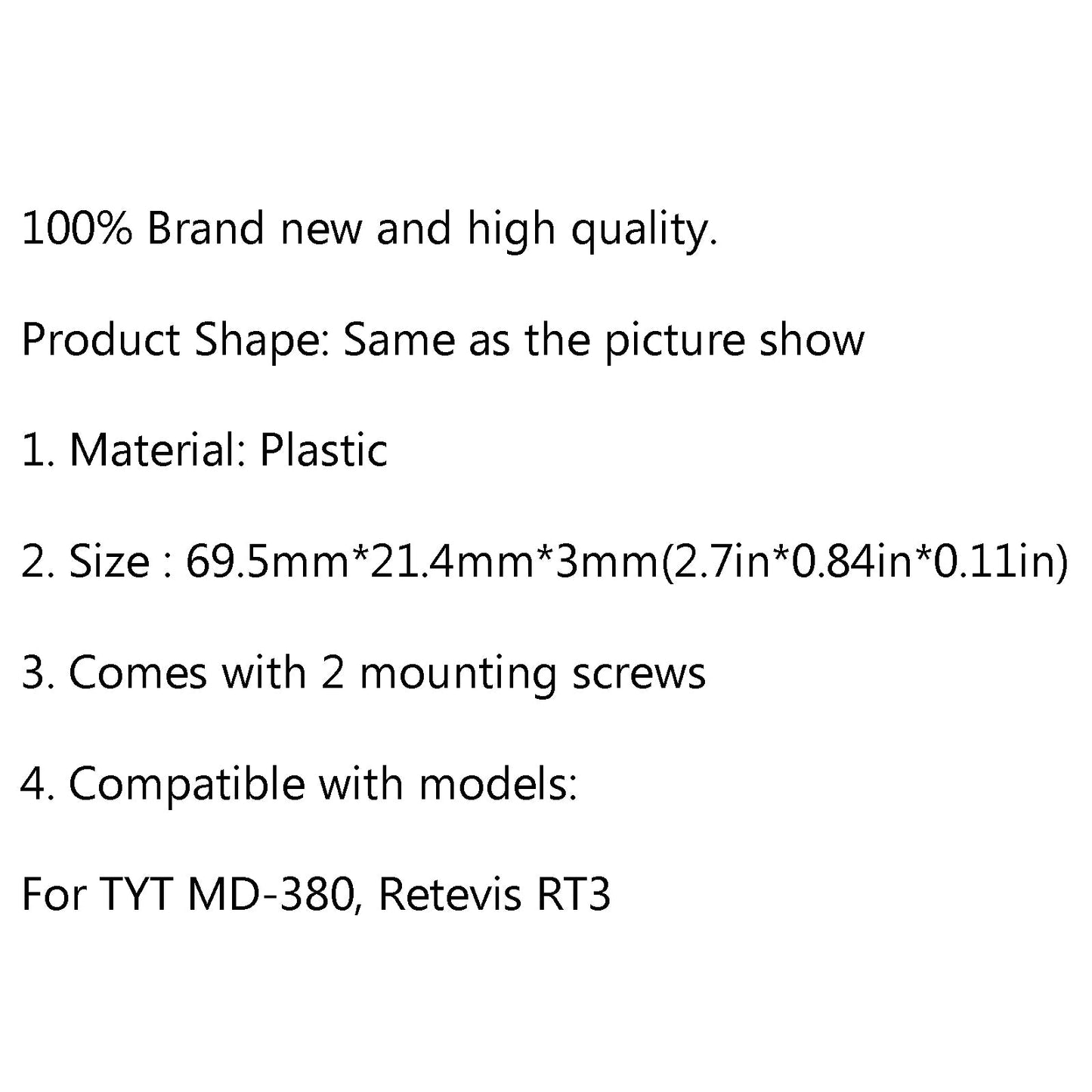 Clip da cintura 4 pezzi per radio bidirezionale TYT MD-380 Retevis RT3 nera