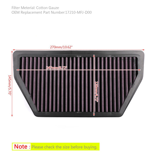 Detergente filtro aspirazione aria per Honda CBR600RR/RA 2007-2015 17210-MFJ-D00 generico