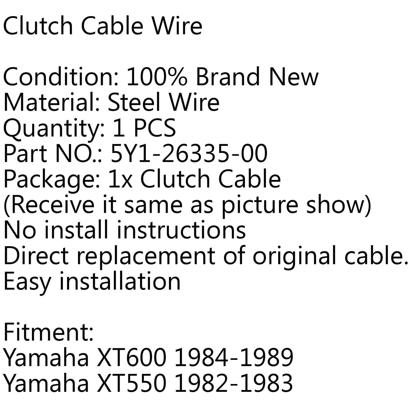 Nuova sostituzione del cavo della frizione per Yamaha XT600 1984-1989 XT550 1982-1983 generico