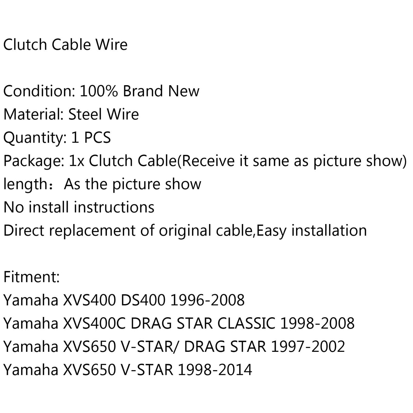 Cavo frizione per Yamaha XVS400 DS400 96-08 XVS400C XVS650 V-STAR 1998-2014 Generico