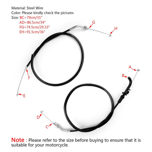 Cavo acceleratore moto per Kawasaki ER300 Z300 2015-16 EX250 Ninja 250R 13-17 Generico