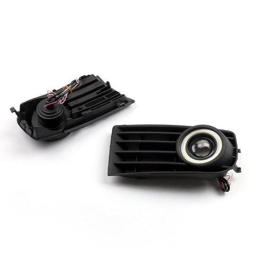 2 Pcs Anteriore Angel Eyes Fendinebbia + Griglia Per VW Golf 5 MK5 Coniglio 2003-2009 Generico