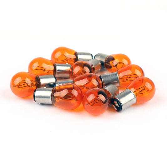 10Pcs OSRAM 7528Y 12V 21/5W P21/5W BAY15D Stop DRL Luci Lampadine Ambra 2200K Generico