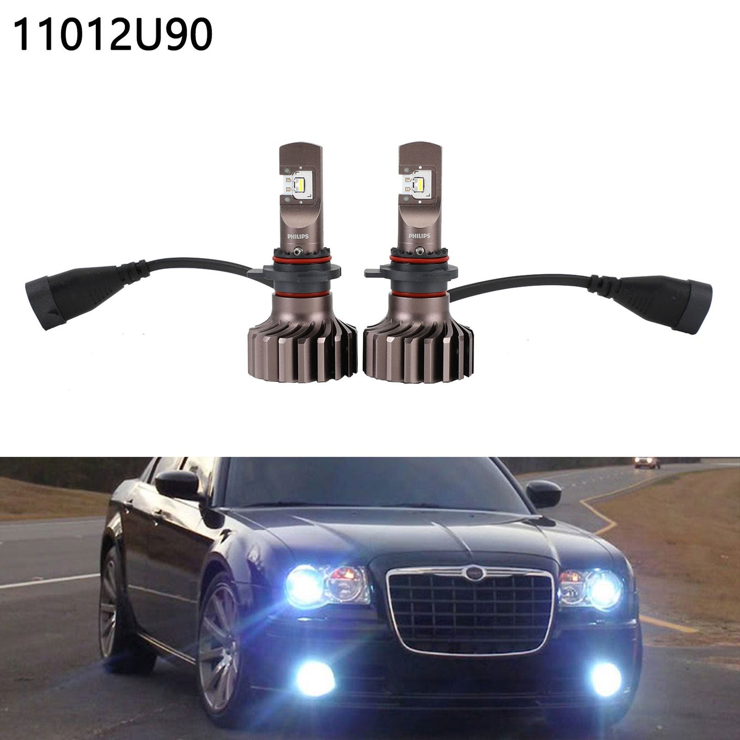 Per Philips H1/H3/H7/H11/HB3/4/HIR2 Pro9000 LED Lampadine per fari +250% 5800K Generico