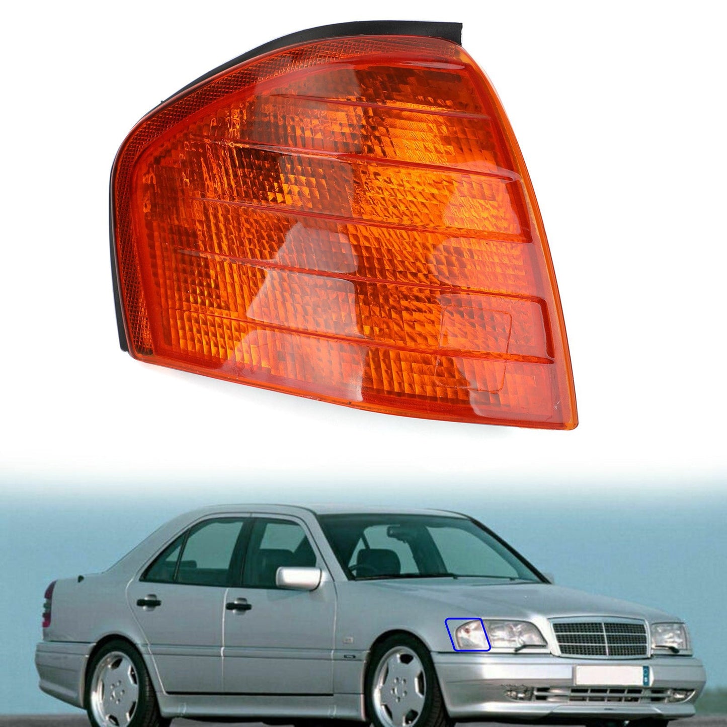 Luci d'angolo sinistra/destra Indicatori di direzione per Benz Classe C W202 1994-2000 Generico