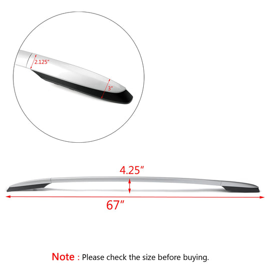 2013-2019 Toyota RAV4 Alluminio Factory Silver Top Portapacchi Side Rails Bar