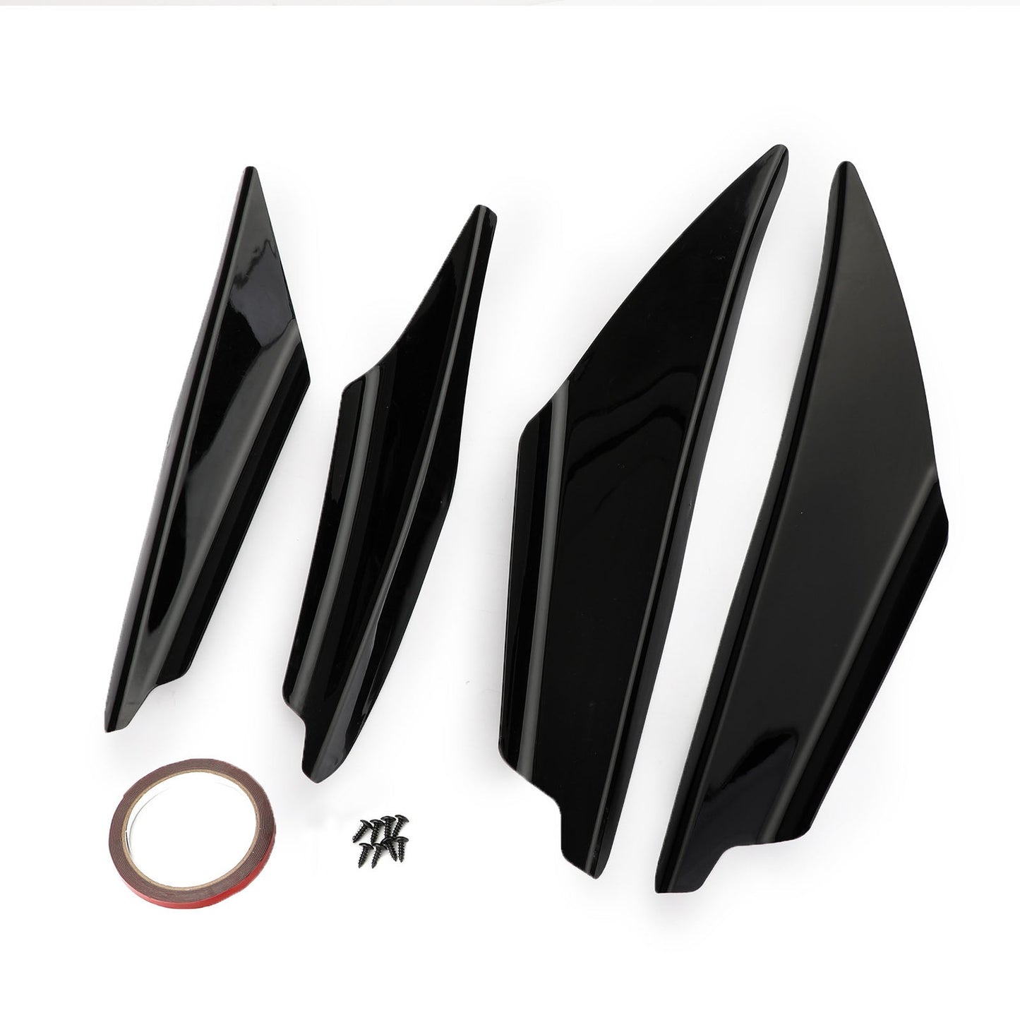 4pcs Universal Gloss Bk Car Paraurti Anteriore Pinne Body Splitter Spoiler Canards Generico