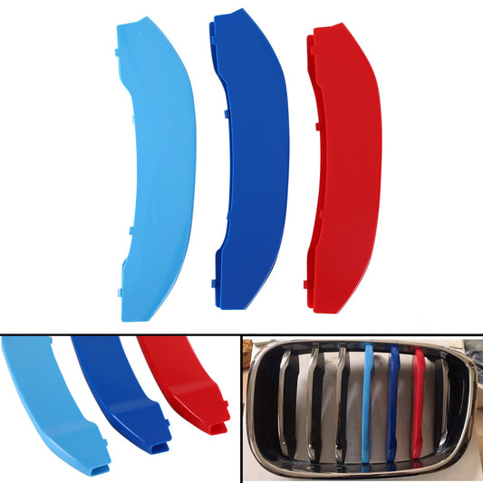Griglia anteriore tricolore Strisce di copertura della griglia Clip Trim per BMW X3 G01 2018 Generico