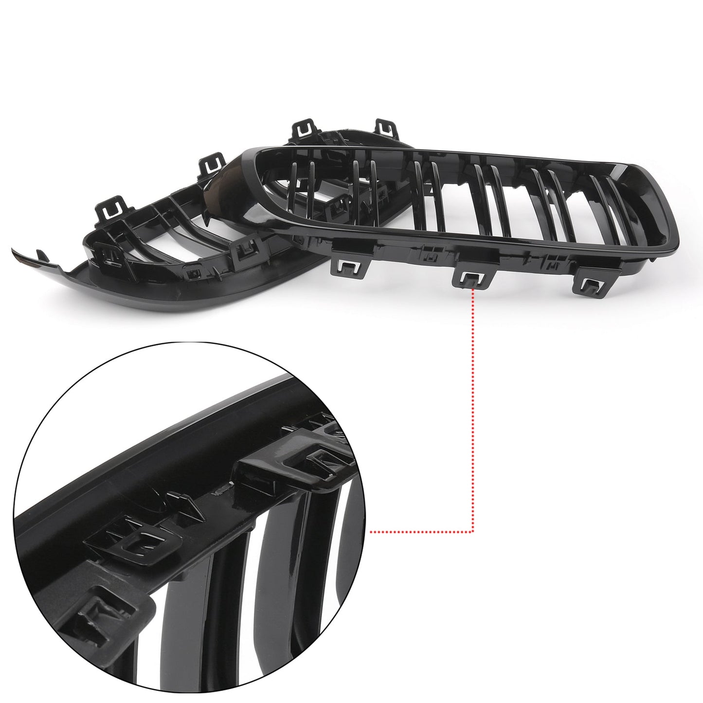 Rene griglia Dual Slat M4 Sport Grill per BMW F32 F33 F36 F82 (2014+) nero lucido generico
