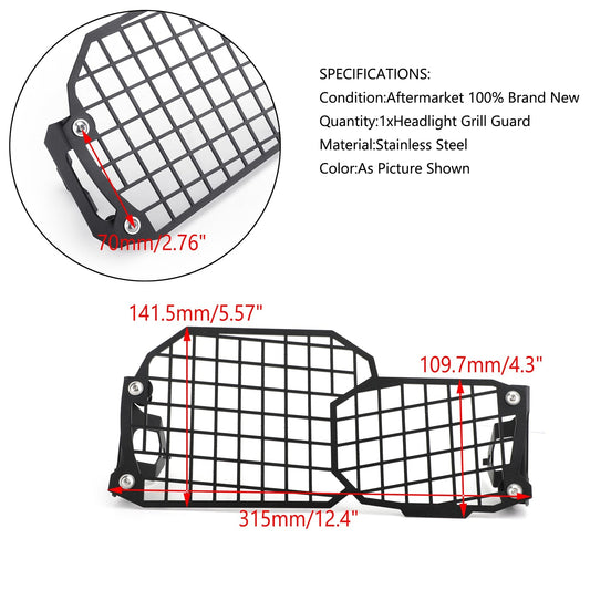 Griglia di copertura della protezione della protezione del faro per BMW F800GS F700GS F650GS 2008-2017 Generico