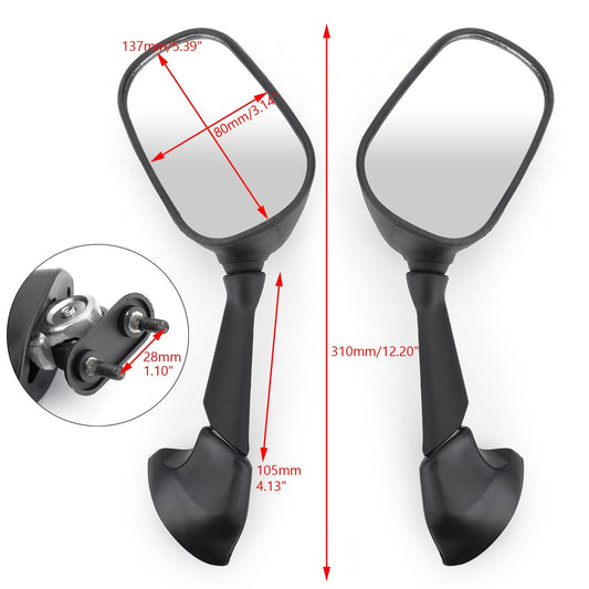 Specchietti Racing Mirror per Yamaha YZF R6 2006-2007 Nero Generico