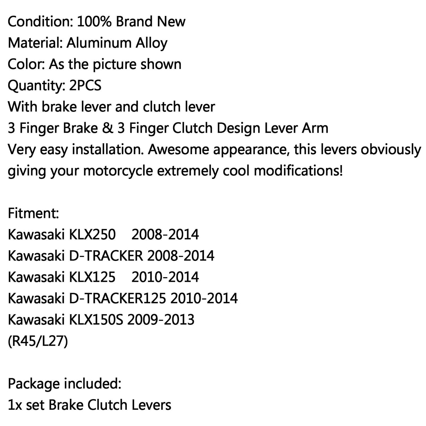 Pivot leve freno frizione adatte per Kawasaki KLX250/D-TRACKER KLX150S KLX125 generiche