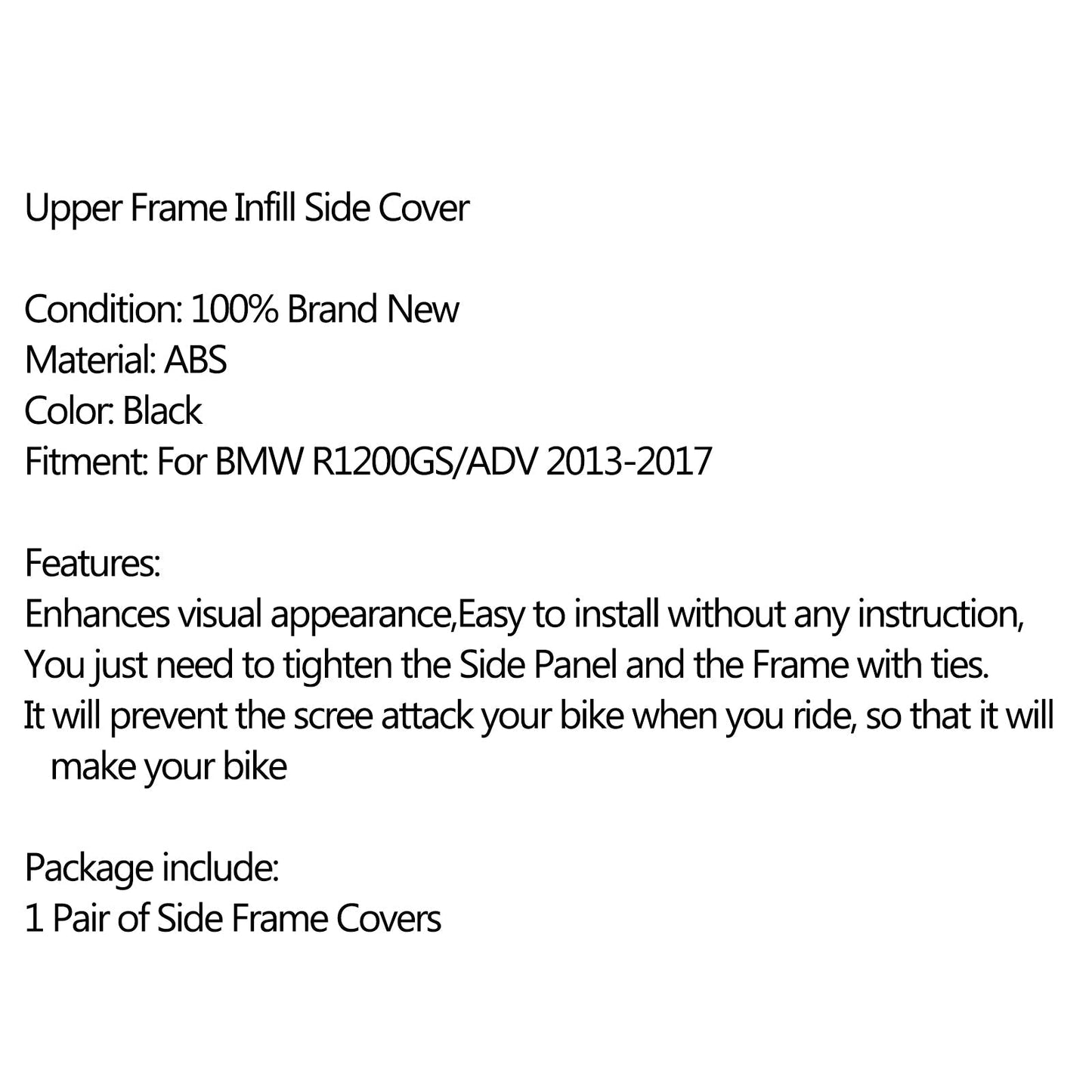 Le migliori offerte per Motorcycle Upper Frame Infill Side Panel Set Guard Protector for BMW R1200GS Generic sono su ✓ Confronta prezzi e caratteristiche di prodotti nuovi e usati ✓ Molti articoli con consegna gratis!