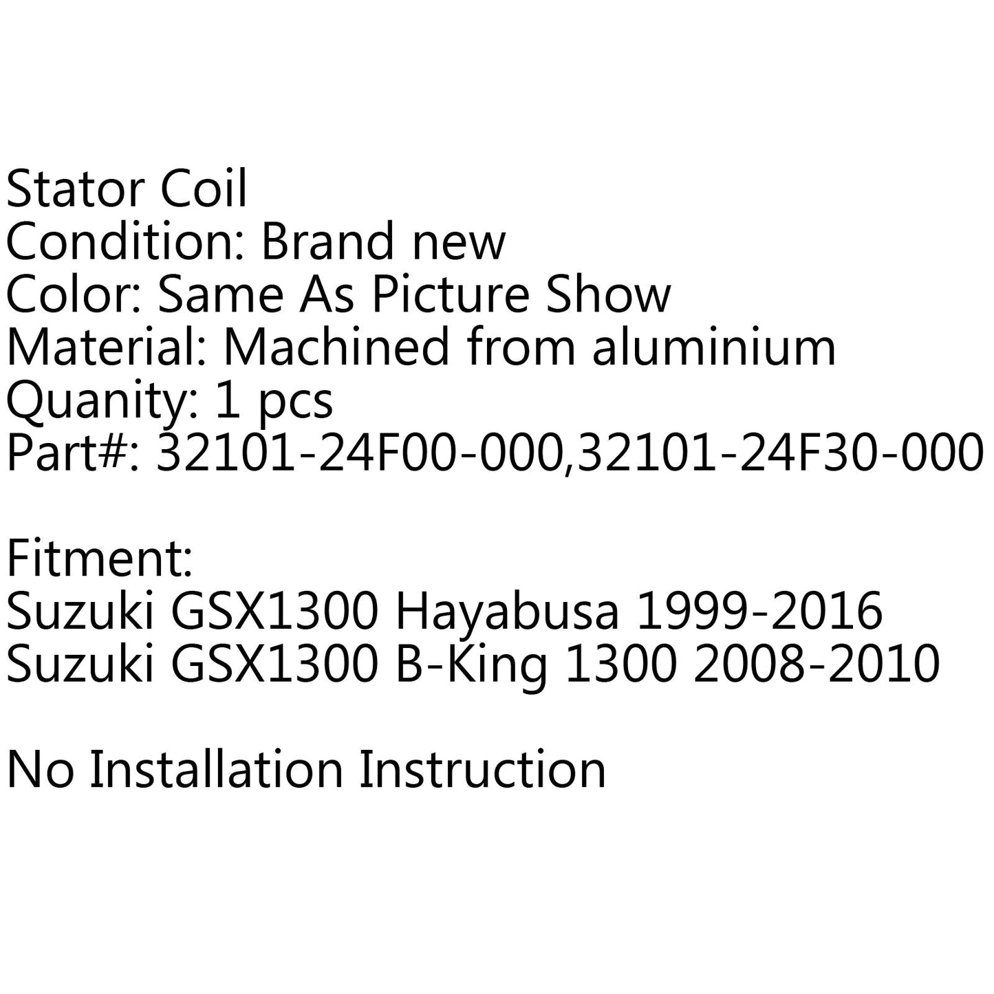 Bobina Statore Per Suzuki GSX1300 Hayabusa (99-16) GSX1300 B-King 1300 (08-2010) Generico