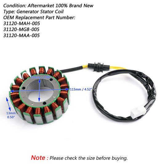 Alternatore bobina statore generatore adatto per Honda VT 1100 C C2 C3 Shadow ACE Aero Sabre Spirit 85 - 07
