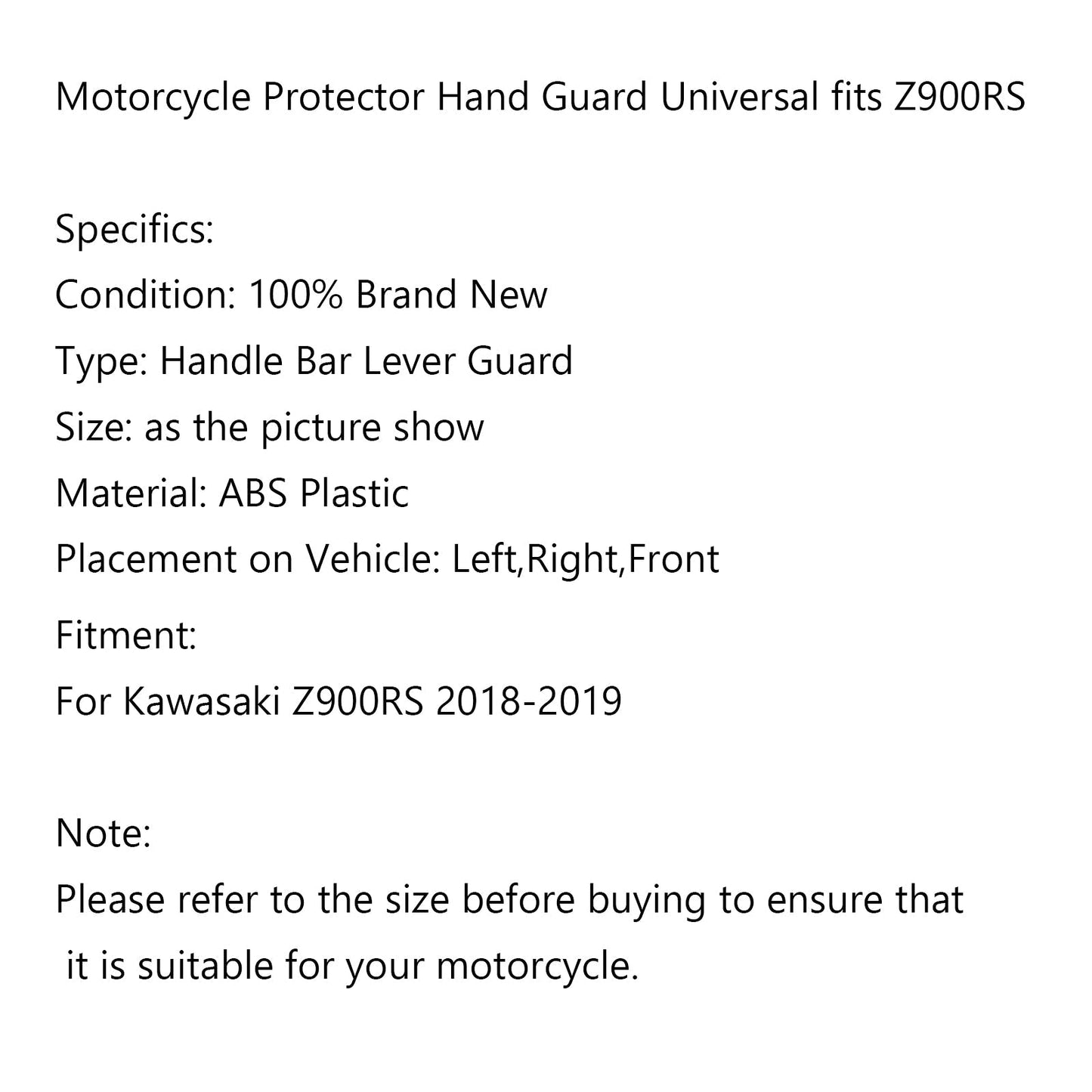 Le migliori offerte per ABS Motorcycle Hand Guard Shells Protector Kit For Kawasaki Z900RS 2018-2019 Generico sono su ✓ Confronta prezzi e caratteristiche di prodotti nuovi e usati ✓ Molti articoli con consegna gratis!
