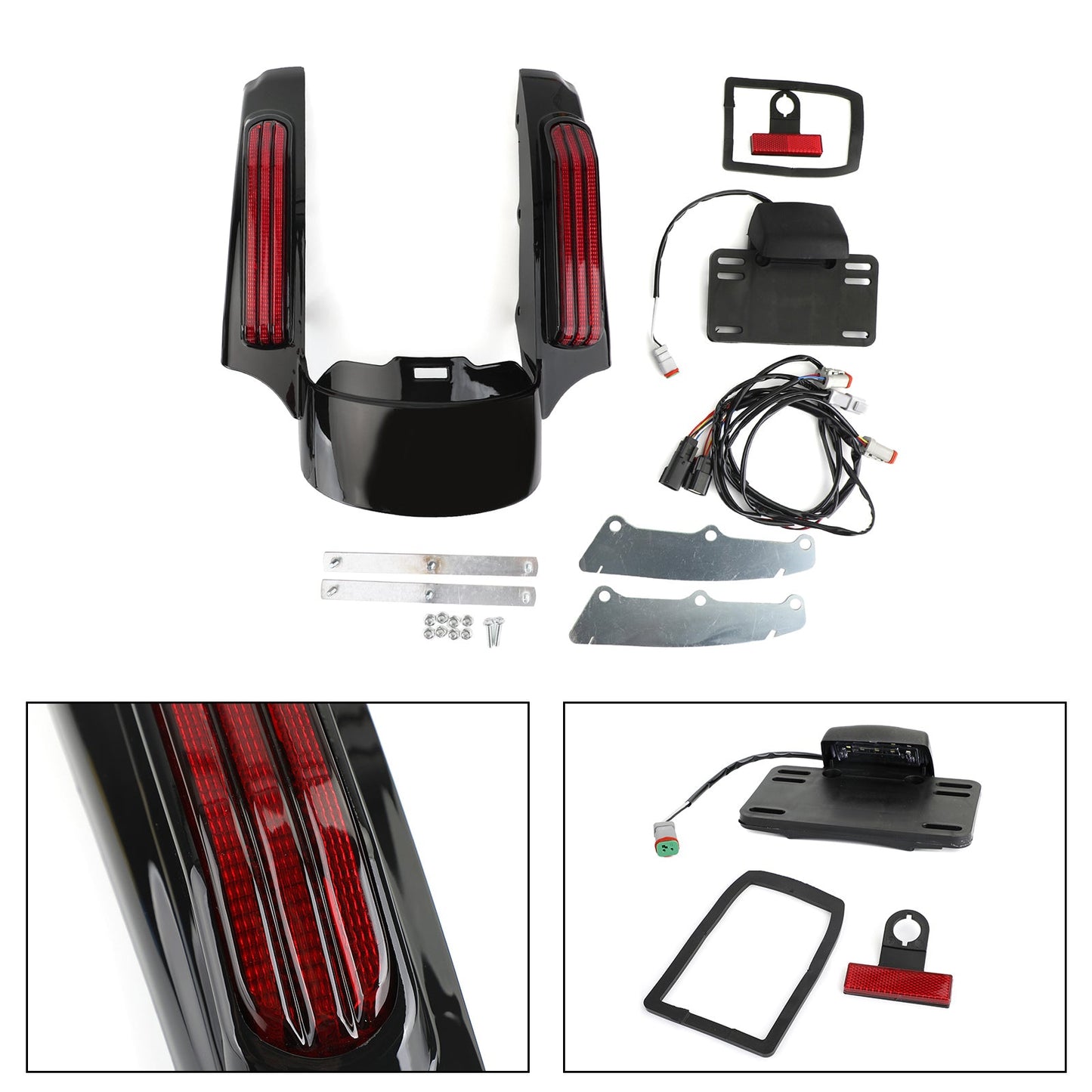 Luce LED parafango posteriore adatta per Touring Road King FLHR Street Glide FLHX Generico