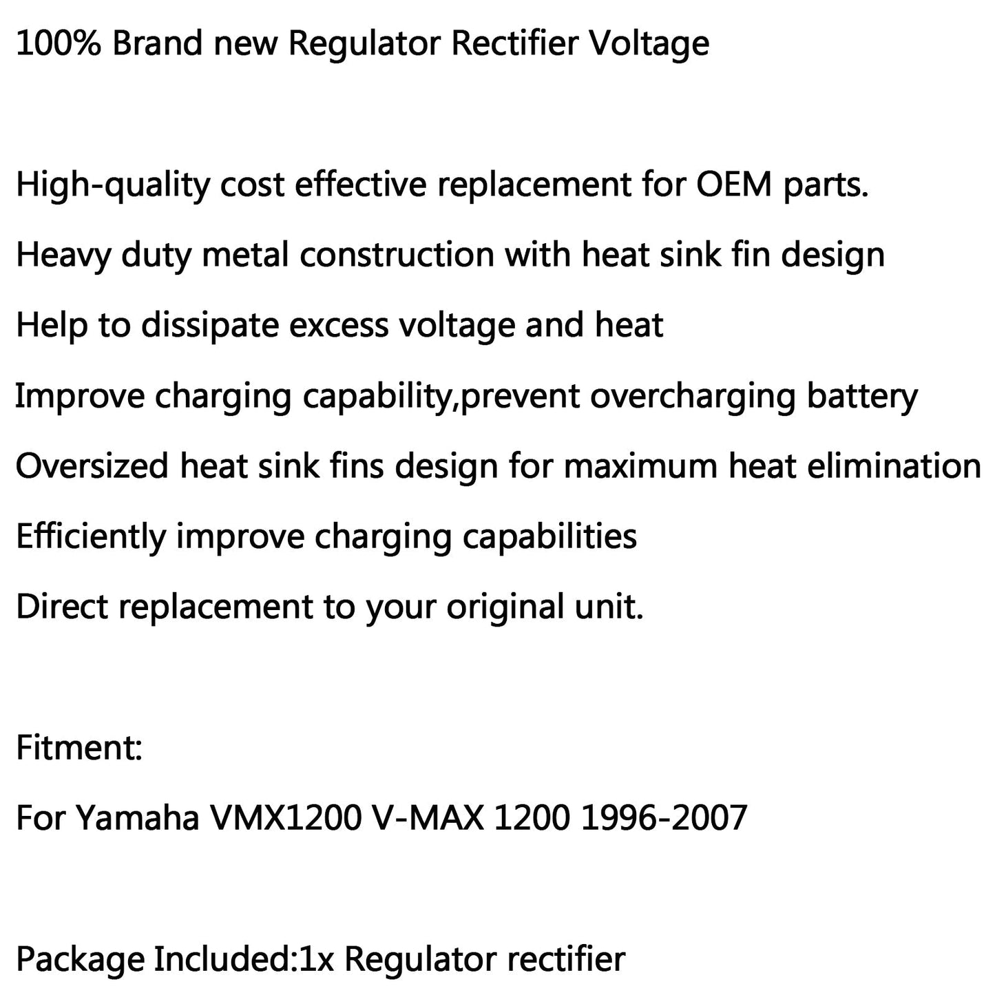 Regolatore Raddrizzatore Per Yamaha VMX 1200 V-MAX 1200 1996-2007 2004 2005 Generico