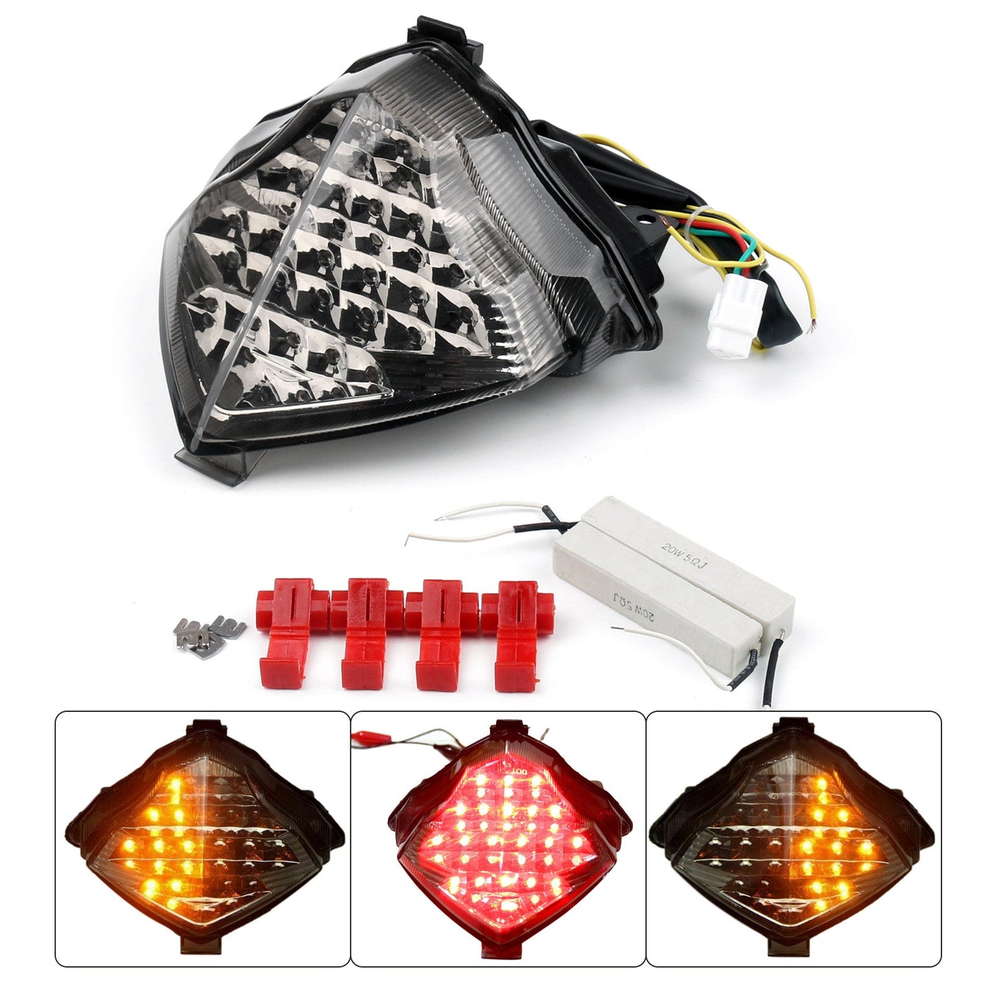 Fanale posteriore a LED con indicatori di direzione per Yamaha YZF R1 YZF-R1 2004-2006 2005 Generico