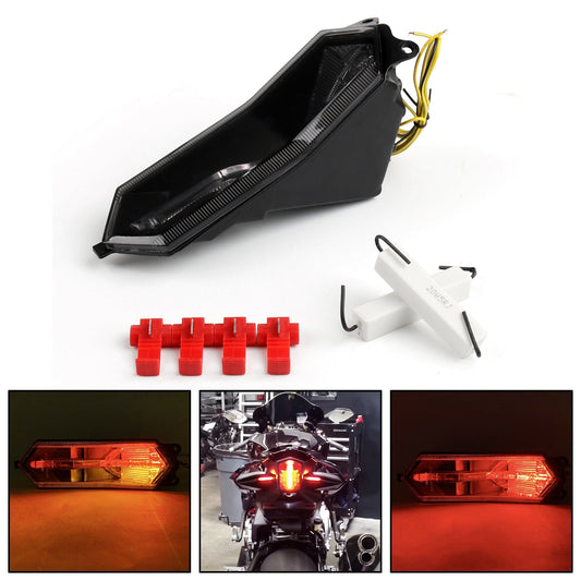 Fanale posteriore integrato Indicatori di direzione per Yamaha YZF R6 R1 R1S R7 R9 2015-2024 Generico