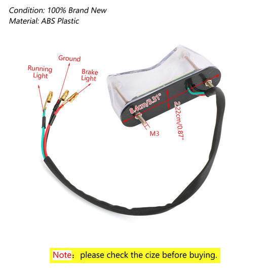 1x fanale posteriore freno a LED per moto universale Bobber ATV Dirt Bike generico