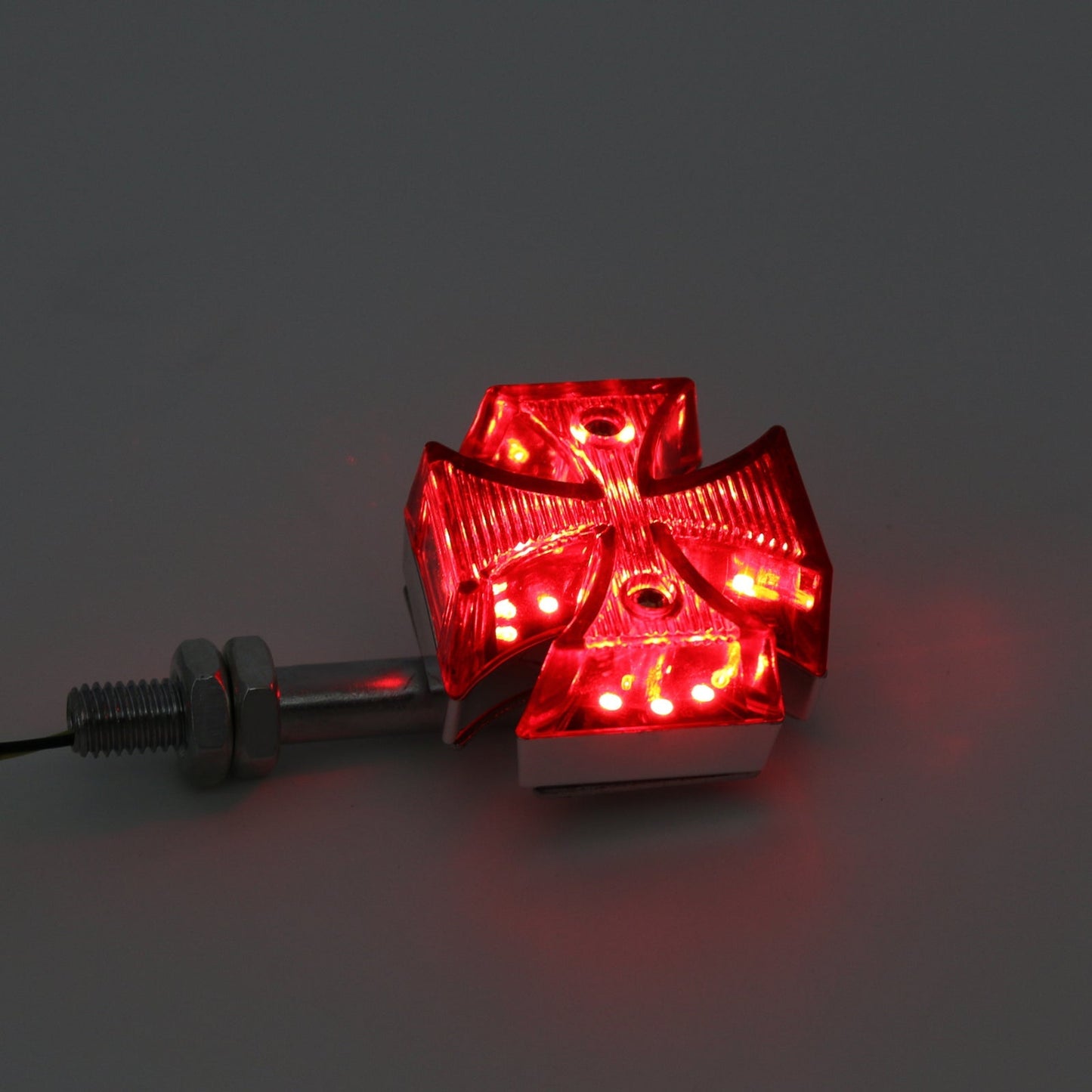 2x Custom Red Maltese Cross LED Indicatore di direzione per moto Harley Generico