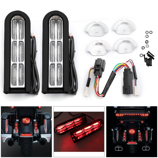 Le migliori offerte per LED Inserts Bisaccia Filler supporto luci per Harley Touring Electra Glide 14+