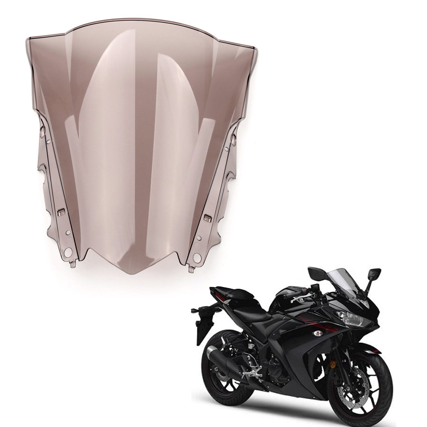 Parabrezza parabrezza per Yamaha YZF-R25 (2014-2016) YZF-R3 (2015-2016) 7 colori generico