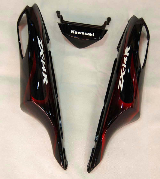 Carene 2006-2011 Kawasaki ZX14R Black & Red Flame Ninja Generico
