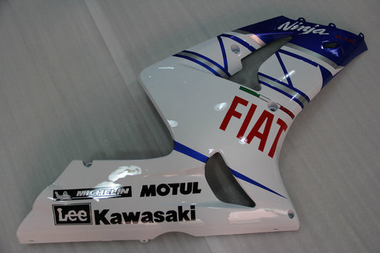 Amotopart 2003-2004 Kawasaki ZX6R Cladding White & Blue Kit