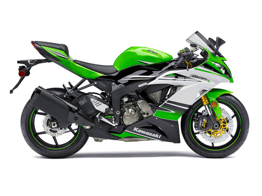 Amotopart 2013-2018 Kawasaki ZX6R Cladding Green & Black Kit